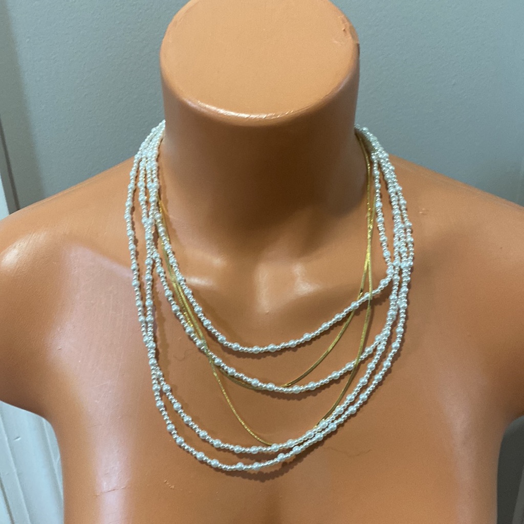 Rush Necklace Bracelet Set Faux Pearl & Gold Tone Necklace $80 Nwt